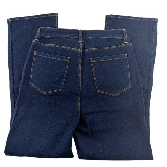 Elie Tahari Women's Dark Wash Micro Flare Cropped Stretch Denim Jeans Size 4 - Picture 6 of 12